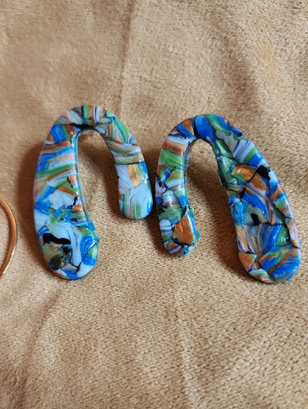 Mixed Earring Set - Blue/Green Multi Color Handmade - Picture 4 of 5